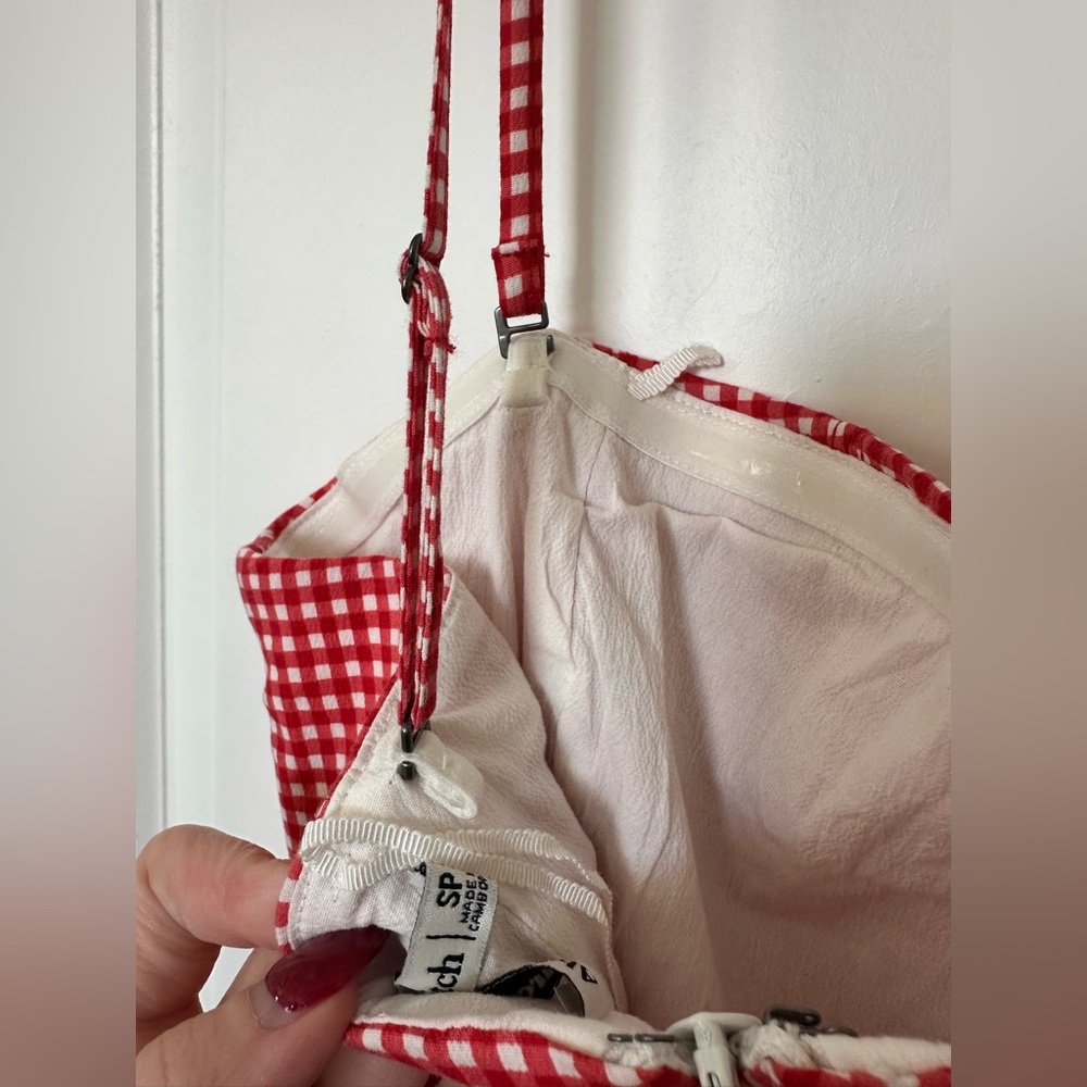 Abercrombie & Fitch Red Gingham Midi Dress - Picture 6 of 11